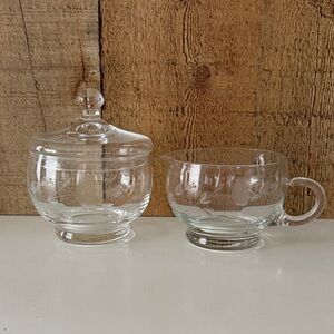 Princess House Heritage Glass Sugar and Creamer Set